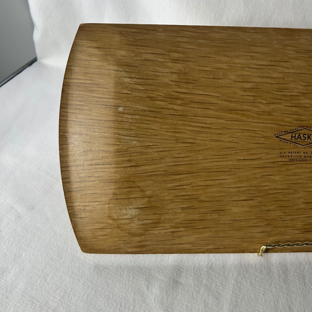 VTG Hasko Woodgrain Melamine Platter Tray Set of 4 Floral Mid Century MCM USA - Picture 9 of 16